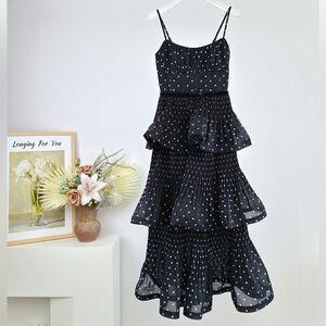 Zimmermann Black and White Tiered Kids Dress